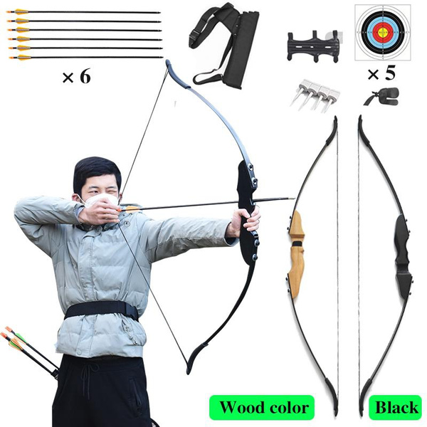 Outdoor Recurve Bow and Arrow Set 40 Pounds Adult Professional Hunting ...