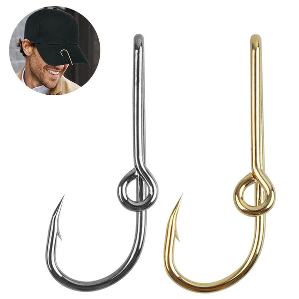 10Pcs Outdoor Fish Hook Hat Clip Hats Pin Custom Colored Fish Hook for Hat  Golden/Black Fishing Hooks Money/Tie Clasp