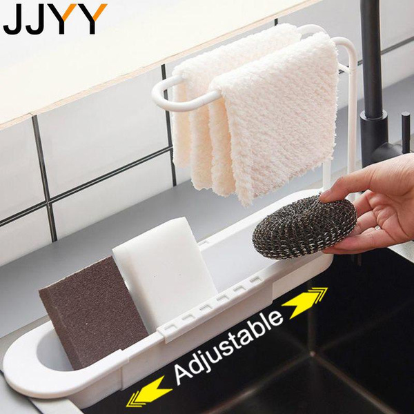 Telescopic sink storage online rack holder