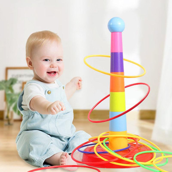 Children Throw Circle Game Ferrule Stacked Toys Fun Indoor Outdoor ...