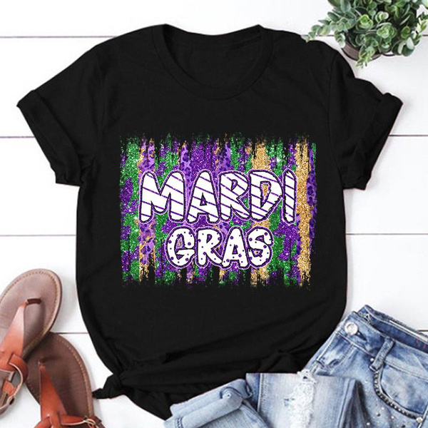 Women Sunmmer T Shirts Top Tees Mardi Gras Print Short Sleeve Casual women-sunmmer-t-shirts-top-tees-mardi-gras-print-short-sleeve-casual