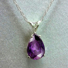 Sterling, amethystnecklace, bridalnecklace, gemstonenecklace