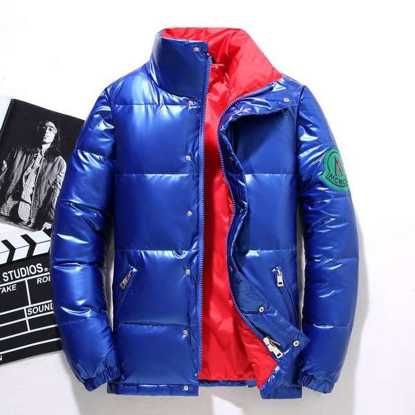 2023 new bright face down jacket standup collar warm windproof men's coat Wish