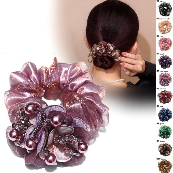 Fabric high elastic coil hair rope flower large intestine terry yarn