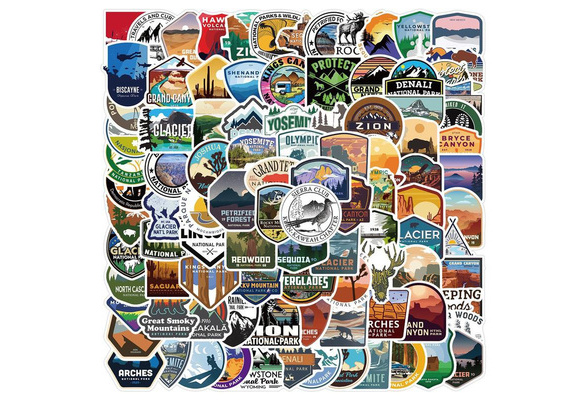 10/50/100PCS National Park Sticker Nature Stickers Water Bottle Laptop  Mobile Phone Skateboard Kids Adult Stickers