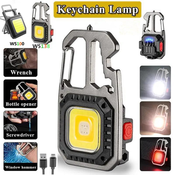 Key Chain Flashlight, JOBON Zinc Alloy Car Keychain with 2 Modes LED Light, Key