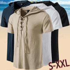 Mens T Shirt, beachtshirt, hoodedtop, Summer