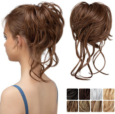 ponytailextension, brown, Hairpieces, Elastic