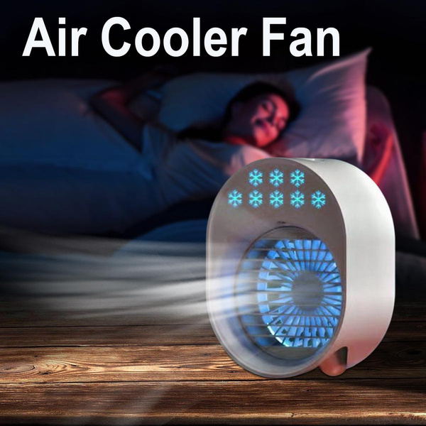 Mini Air Conditioner Air Cooler Fan 7 Colors Light Usb Charging