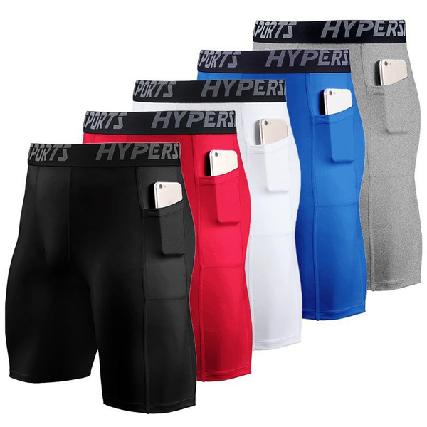 Compression Shorts with Pockets for Men Cool Quick Dry Training Shorts