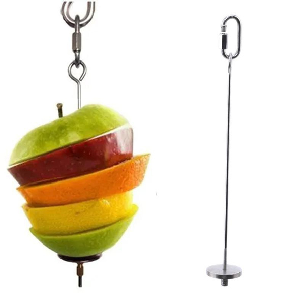 Stainless Steel Pet Bird Parrot Food Fruit Holder Stick Tool Corn Fork ...