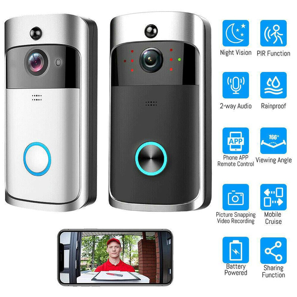 Smart Wireless WiFi Ring Doorbell Security Intercom Video Camera Door ...