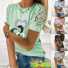 Summer, Plus Size, Lace, Sleeve