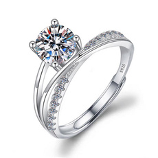 crystal ring, Star, wedding ring, 925 silver rings