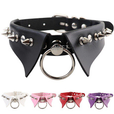 Necklace, metalringchoker, punk necklace, gothiccollar