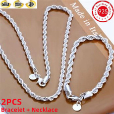 Sterling, 925silverjewelryset, Chain Necklace, Moda