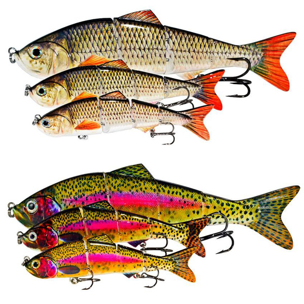 Fishing Lures Artificial Hard Bait Swimbait Bass Muskie Catfish Bait  Hunting 4 Segment Fish