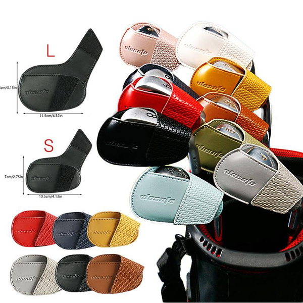 Golf Head Protection Sleeve Golf Cap PU Leather Club Head Cover Wedge ...