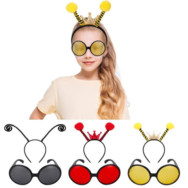 1 Set Fashion Bee Headband And Glasses Set Bee Antenna Headband With Bee Sun Glasses Wish