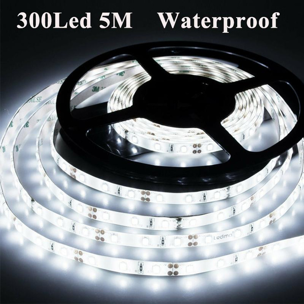 12V 3528 SMD 300Led 5M Waterproof Cable LED Strip Light Lamp Led Flexible  Light Strip Outdoor Home Stairs Garden Decoration Warm  White/Blue/White/Green/Red/Yellow