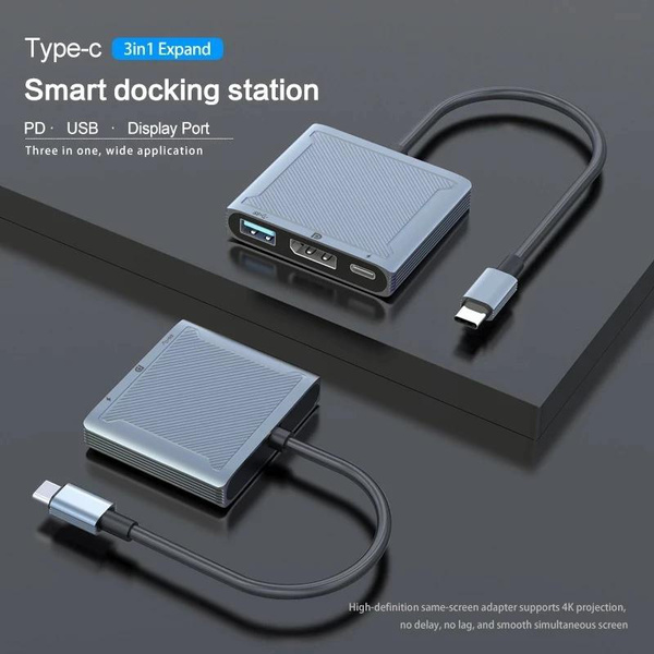 8K USB Type C to Displayport Docking Station With USB&PD Port 100W 3 in ...