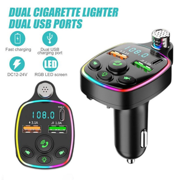 Car Bluetooth MP3 Player Handsfree Voice Broadcast PD Fast Charger FM