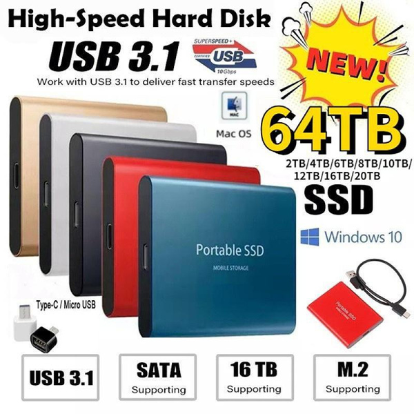 64TB External Hard Drive SSD USB3.1 Solid State Drives Disk For Laptop HARD Disk SSD External Hard Drive Usb (2TB/4TB/6TB/8TB/10TB/12TB/16TB/20TB/64TB） | Wish