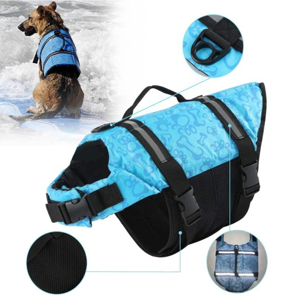 Adjustable Dog Life Jacket Reflective Stripes Buoyancy Dog Rescue Vest