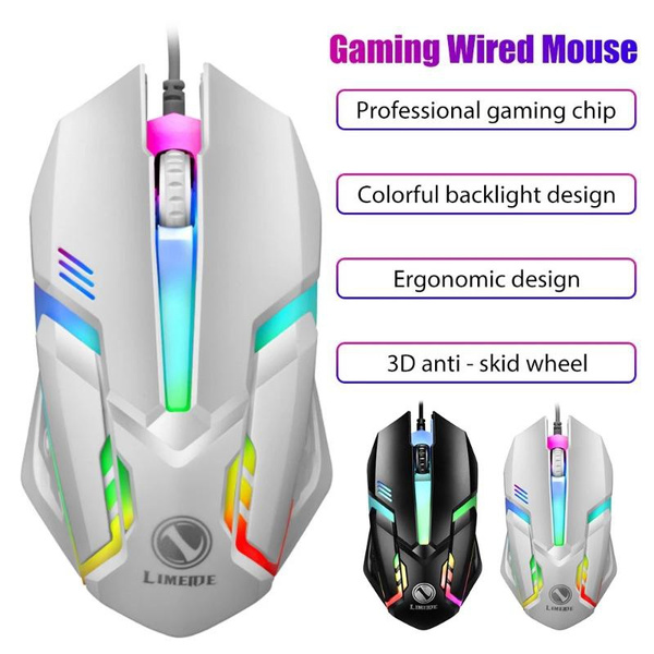 LED Luminous Backlit Wired Mouse USB Wired For Desktop Laptop Mute ...