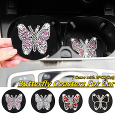 butterfly, Bling, carcupholdermat, carcupholdercoaster
