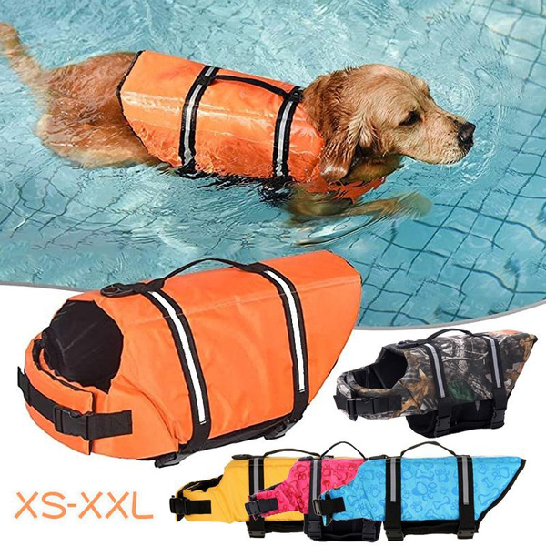 XXSXXL Dog Life Jacket with Reflective Stripes and Rescue Handle Pet