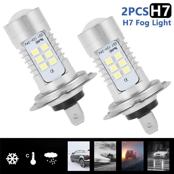 2Pcs H7 LED Bulbs Headlight Car Fog Light High/Low Beam Super Bright ...