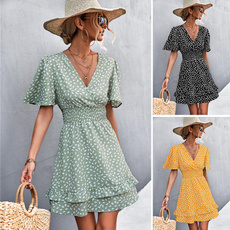 Mini, Fashion, ruffle, chiffon