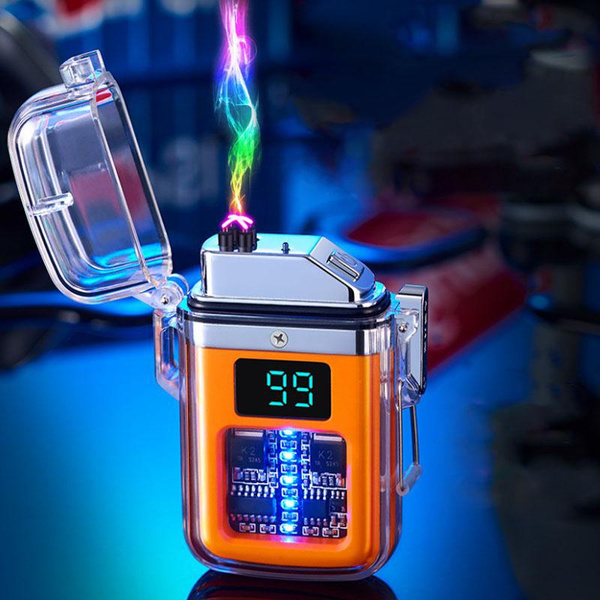 Pulse Plasma Double Arc Lighter TypeC Rechargeable Transparent Shell