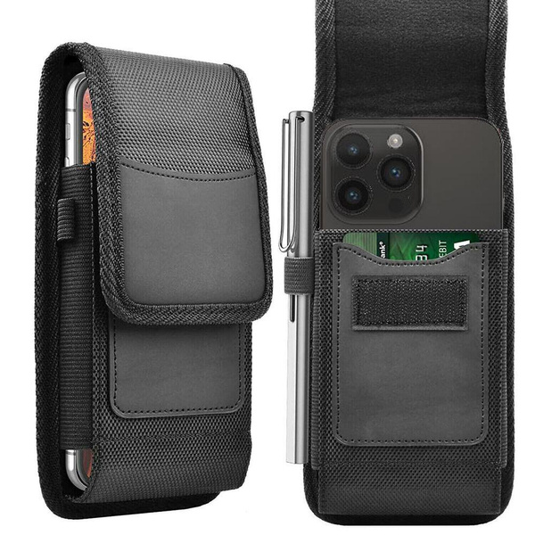Nylon Belt Clip Pouch Holster With Card Slot Case For iPhone 14 13 12