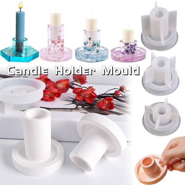4 Types Round, Hexagonal Candle Holder Mould for Resin Epoxy Homemade
