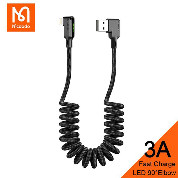 Mcdodo 3A USB to Lightning Retractable Spring Cable For iPhone 13 12 11