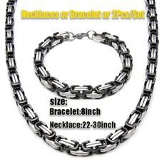Steel, punkchain, necklaces for men, Joyería de pavo reales