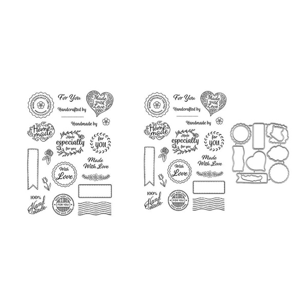 Valentine Theme Cutting Dies and Clear Silicone Stamps for Greeting