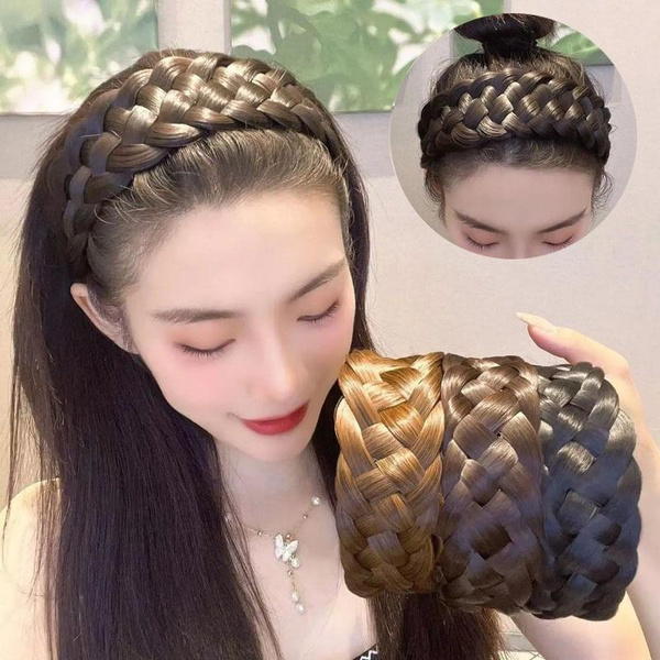 Wide Twist Wig Headbands For Women Wide Fishbone Braids Hairbands Handmade  Head Hoop Hair Styling Headwear Accessories Gift