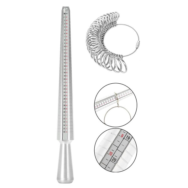 Mandrel Stick Finger Gauge Sizer Jewelry Measuring Tool Set Finger Measuring Set Size Set Wish 5971