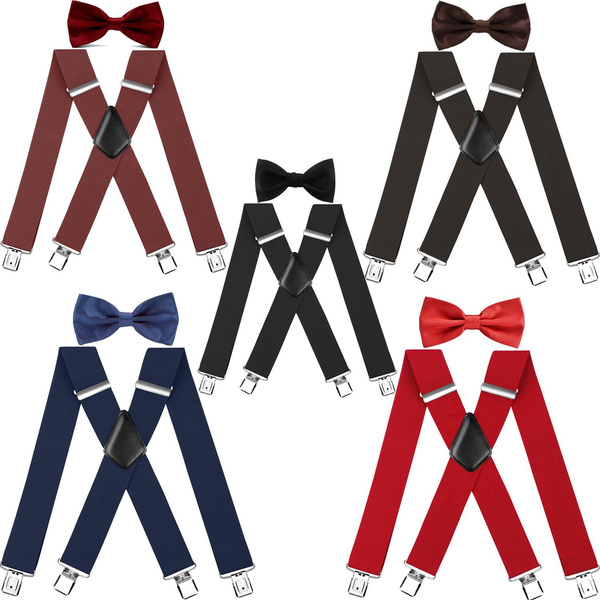 Unisex Ladies Men Casual Braces Strap XShape Adjustable Suspenders Vintage Suspenders Clipon