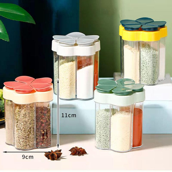 Perfect Life Ideas Refillable 5Pcs Plastic Spice Containers Seasoning  Organizer