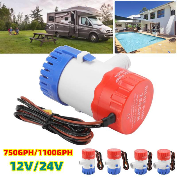 12V Water Pump 1100GPH 12V Bilge Pump - Non-Automatic Submersible Marine Water Pump For Boats, Yachts & RV Marine Safety Equipment