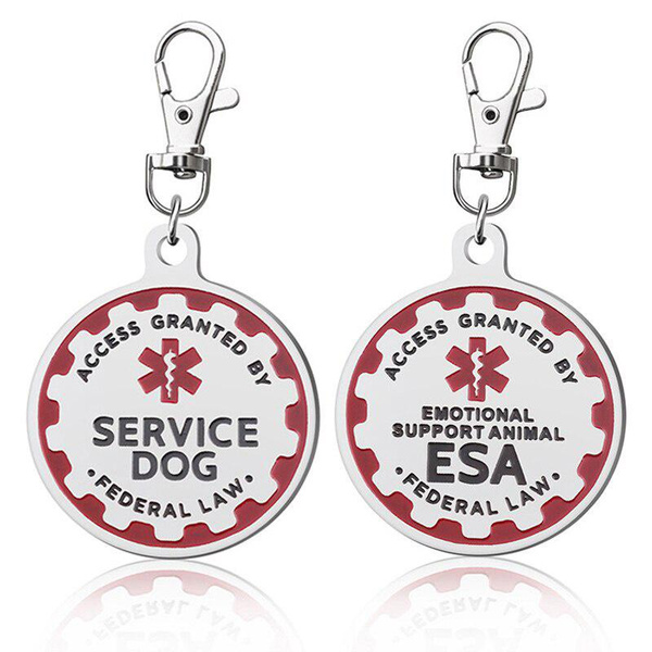Service Dog Tag, Emotional Support Dog Tag Keychain ,Metal Pet ID Tags