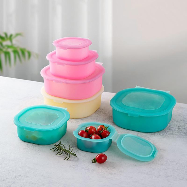 0.2L 0.5L 1L Food-grade Silicone Storage Box Food Storage Containers ...