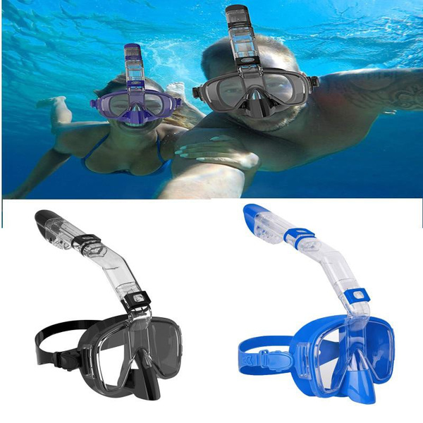 2023 New Foldable Snorkel Mask Anti-Fog Diving Mask Set With Full Dry ...