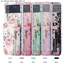 case, Flowers, Samsung, zippers