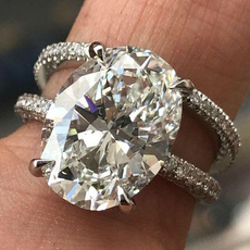 Engagement Wedding Ring Set, Jewelry, Bridal Jewelry Set, Silver Ring