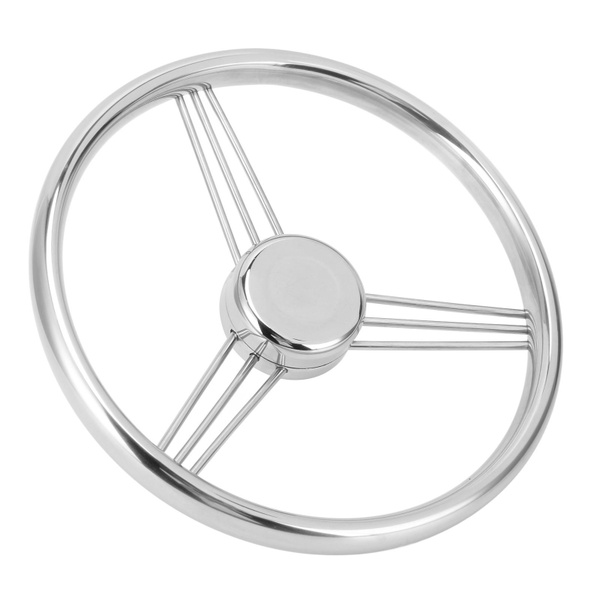 Marine Steering Wheel Waterproof Boat Steering Wheel Mirror Polished for Yacht Vessel Wish